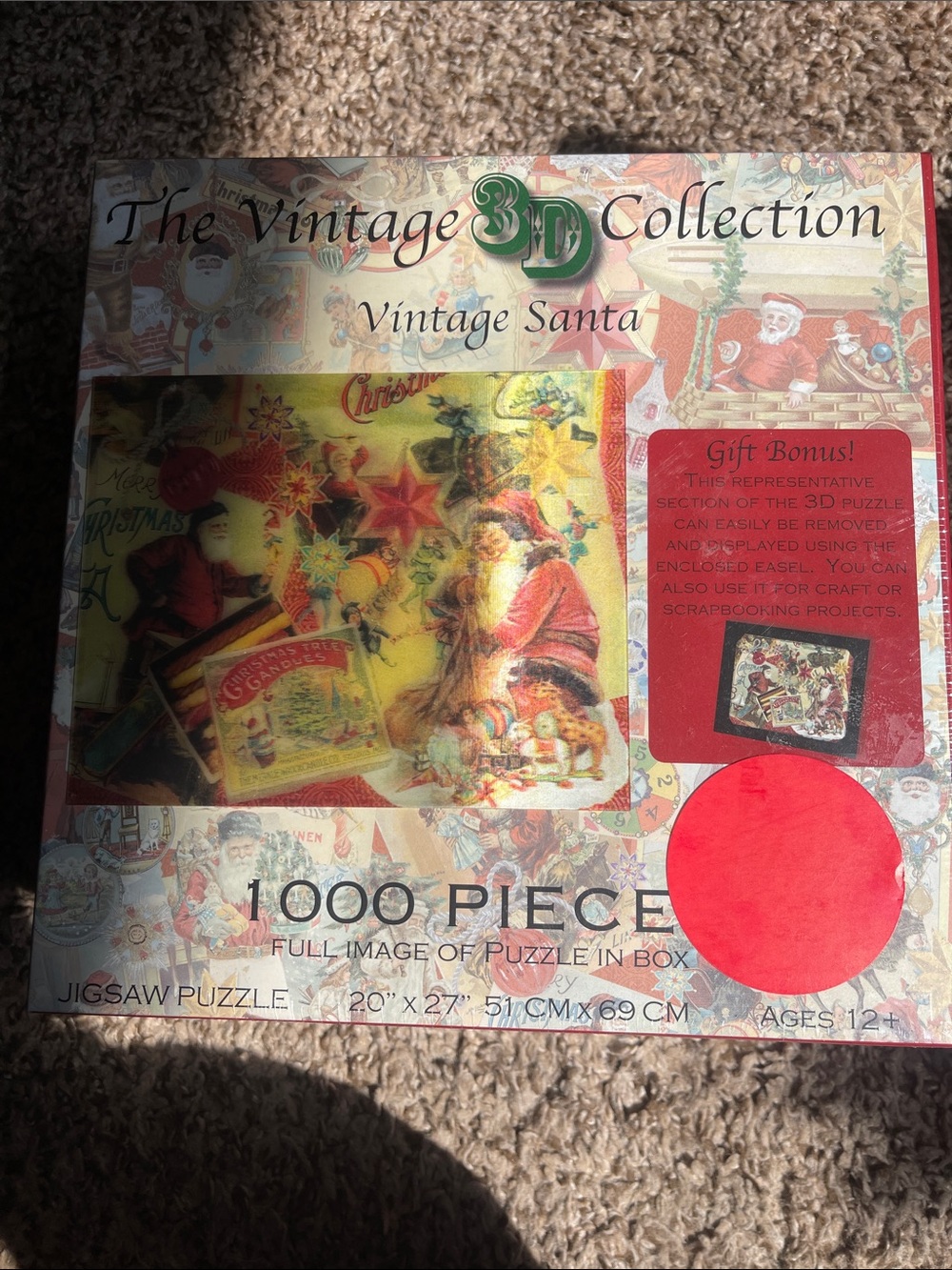 Vintage 3D Collection Vintage Santa 1000-Piece Jigsaw Puzzle - Multi-Color